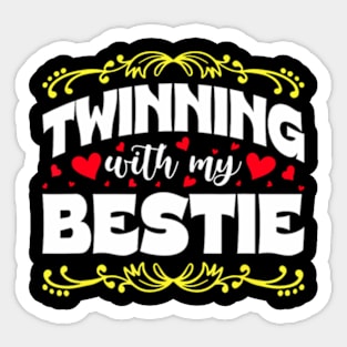 Twinning With My Bestie Retro Friendship Day Best Friend Sticker